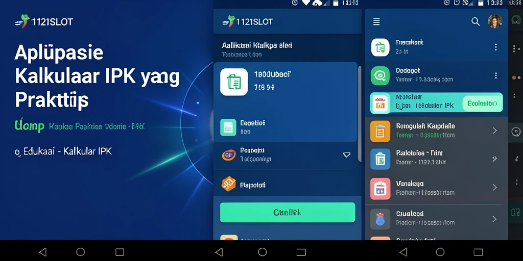 Tampilan antarmuka aplikasi Kalkulator IPK 1121SLOT yang user-friendly.