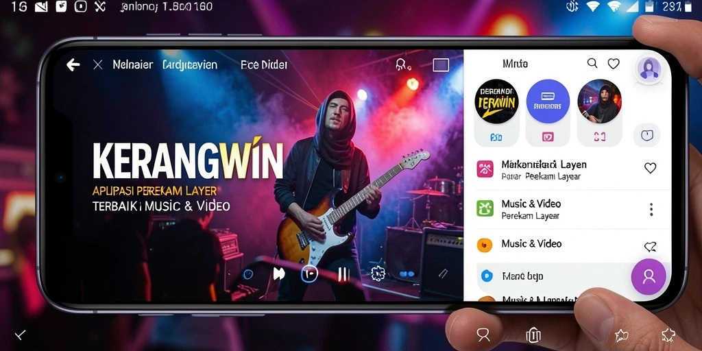 Tampilan antarmuka utama KERANGWIN dengan fungsi Perekam Layar.