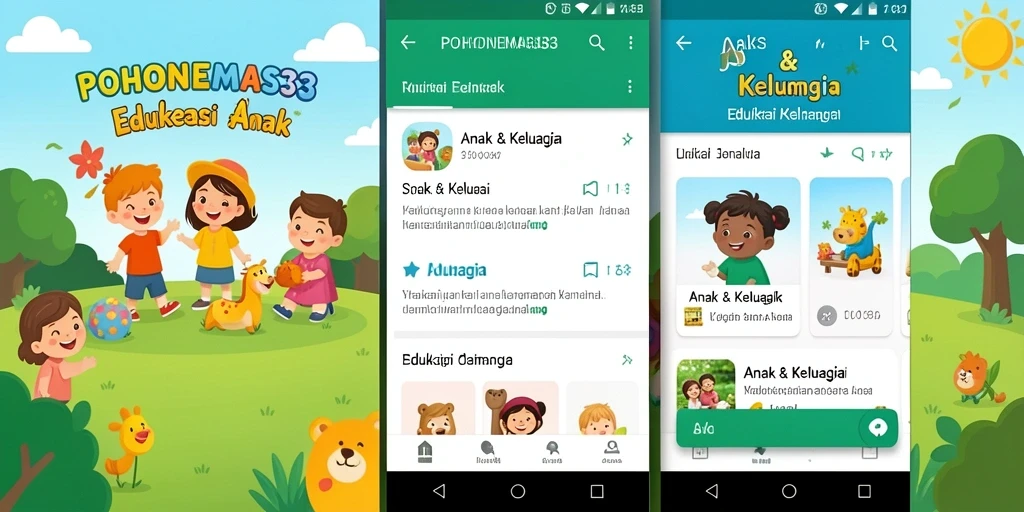 Tampilan antarmuka yang ramah anak dari POHONEMAS33.