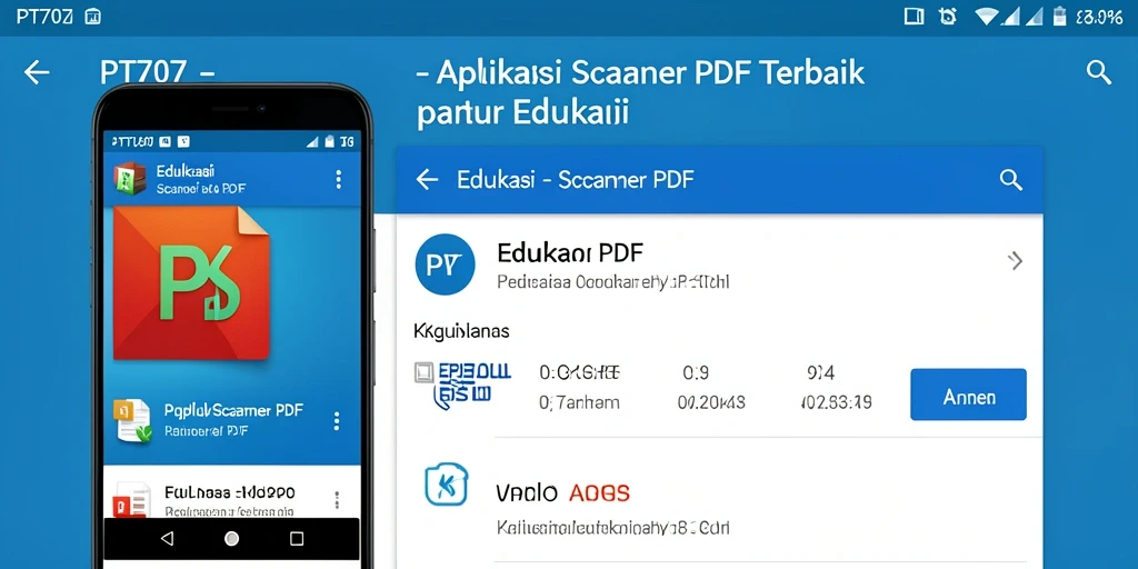 Antarmuka PT707 menunjukkan kemudahan penggunaan fungsi Scanner PDF.