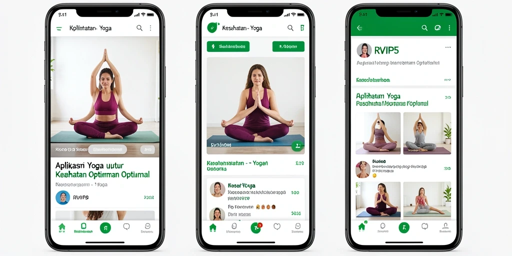 Antarmuka intuitif aplikasi RVIP5 untuk latihan Yoga.