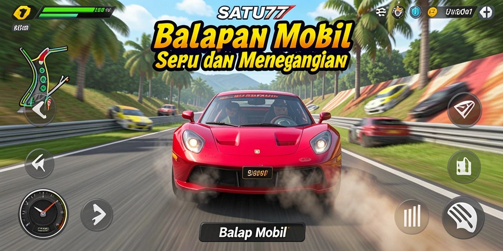 Tampilan utama SATU77 untuk pengalaman balap yang seru.