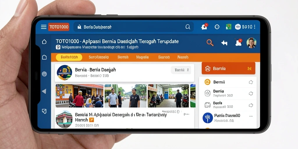 Antarmuka utama TOTO1000 menampilkan berita terbaru dengan jelas.