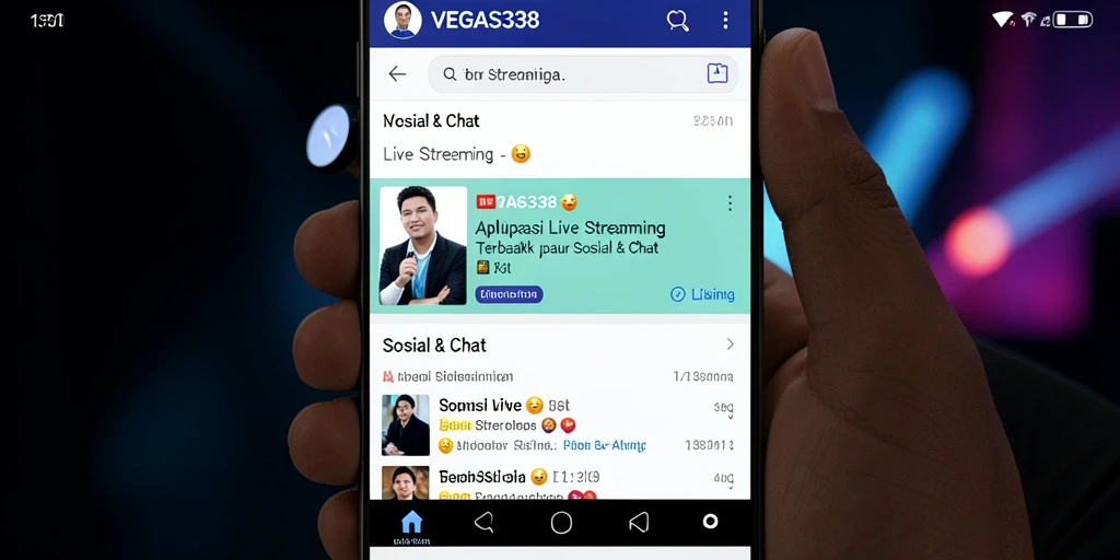 Tampilan antarmuka VEGAS338 dengan fitur live streaming yang interaktif.