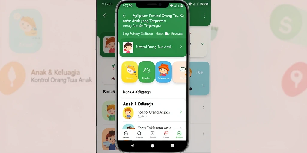 Tampilan antarmuka aplikasi VT789 untuk kontrol orang tua.